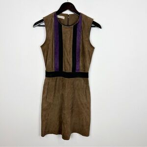 Stefanel Suede Dress Women's Size 2 Brown / Purple